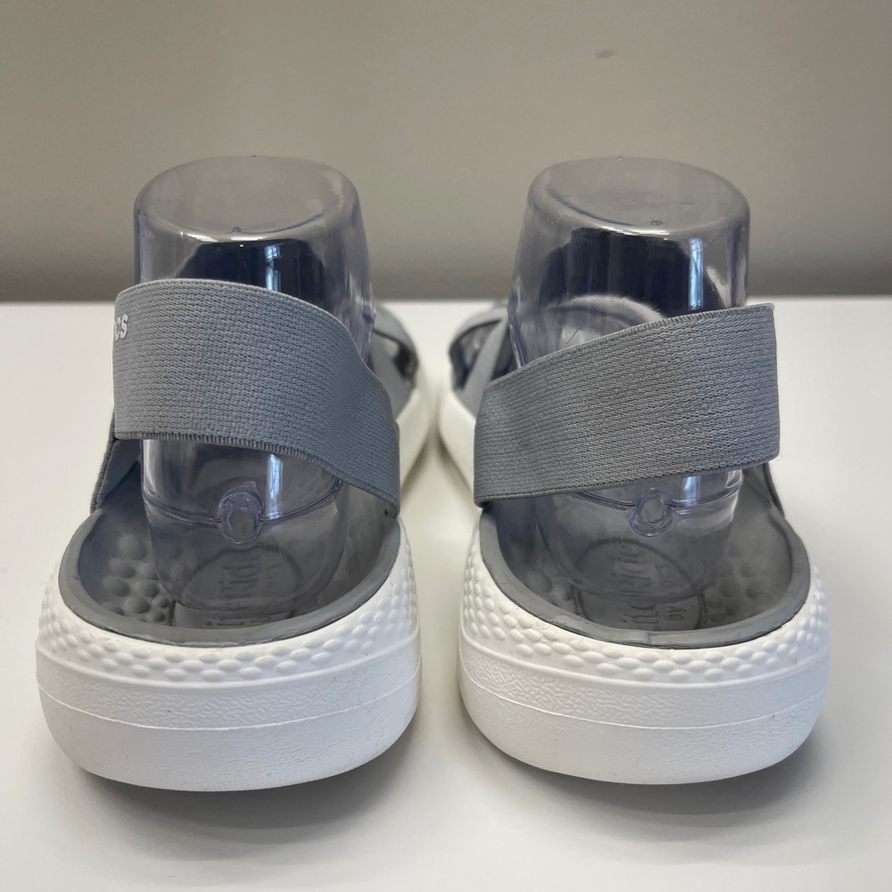 Crocs Literide Stretch Sandals Womens 9 Grey White Slingback Comfort 206081 - Picture 4 of 9